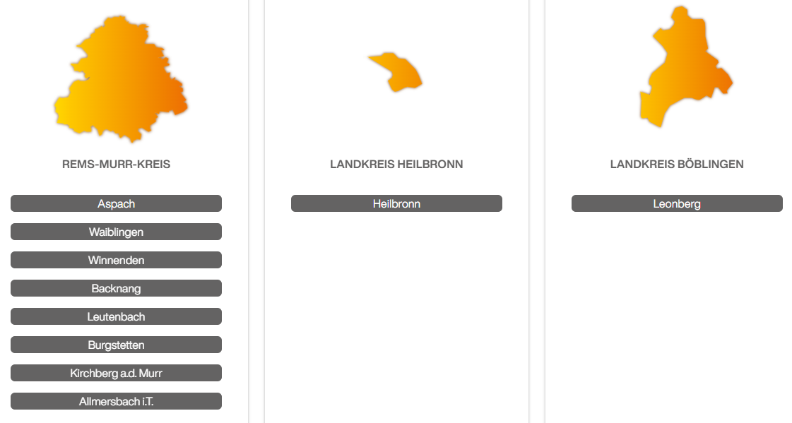 Ausbaugebiete von 3Conn: Rems-Murr-Kreis, Landkreis Heilbronn, Landkreis Böblingen